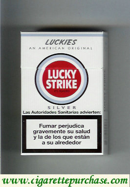 Lucky Strike Luckies An American Original Silver cigarettes hard box